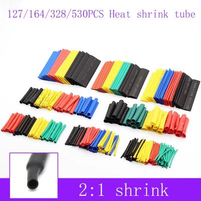 127/164/328/530Pcs Heat shrink tubing tube Heat-shrinkable sheath termoretractil Kit Electrical Wire Cable Waterproof Shrink 2:1