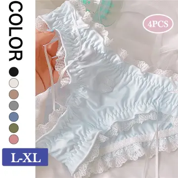 Most Comfortable Pantiesplus Size Cotton Briefs For Women - High-rise Lace  Trim Comfort Panties 4pcs
