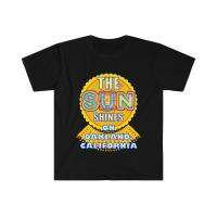 Oakland CA Sun Shines Shirt, California Artful Sunshine Bright Bold Design Tee, Solar Sun Rays Town T-Shirt,Men