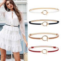 【CW】Gold Buckle Thin Belts For Women Dress Waistband Adjustable PU Leather Female Belt Centure Femme