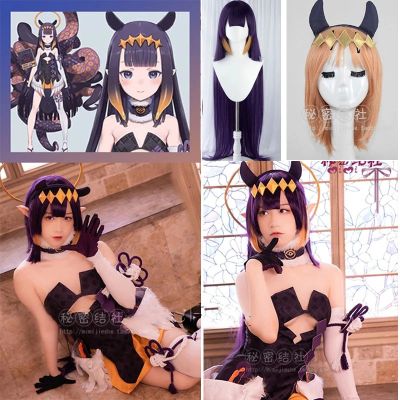Anime Hololive Vtuber Ninomae Ina Nis Sexy Uniform Party Dress Full Set Headwear Cosplay Costume Wig Shoes For Halloween Women