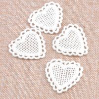 [HOT!] 20pcs/lot Cotton Heart Lace Applique Trim For Garment Accessories Decoration Sew On Guipure Lace Fabric CP1555