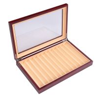 12 Slots Wood Pen Display Box Pen Fountain Storage Box Wood Showcase Organizer