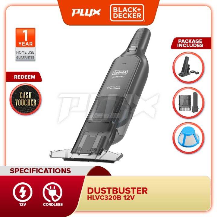 BLACK + Decker HLVC320B 12v Handheld Dustbuster® AdvancedClean™ Slim ...