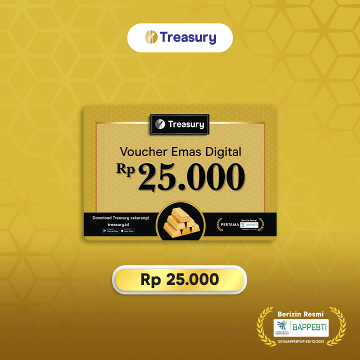 Voucher Emas Digital Treasury Rp25.000 | Lazada Indonesia