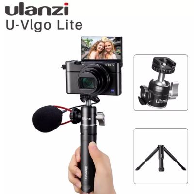 Ulanzi Mini Vlog Tripod Dual Cold Shoe Ballhead for Microphone LED Light Smartphone DSLR Tripod for Sony Canon Fuji Camera