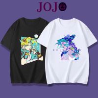 JoJos Bizarre Adventure อนิเมะเสื้อยืดเสื้อขาว Unisex แฟชั่นพิมพ์ลายแขนสั้น