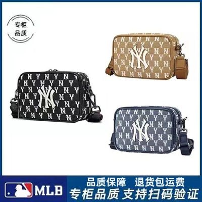 MLBˉ Official NY NY full print embroidery retro camera bag ML trend latest couple fashion all-match shoulder bag sports Messenger bag