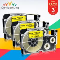 3PK XR-9YW 9mm Width 3/8" Label Tape Black on Yellow Printer Ribbon for Casio KL-60 KL-120 KL-300 CW-L300 KL-430 KL-C500 KL-100