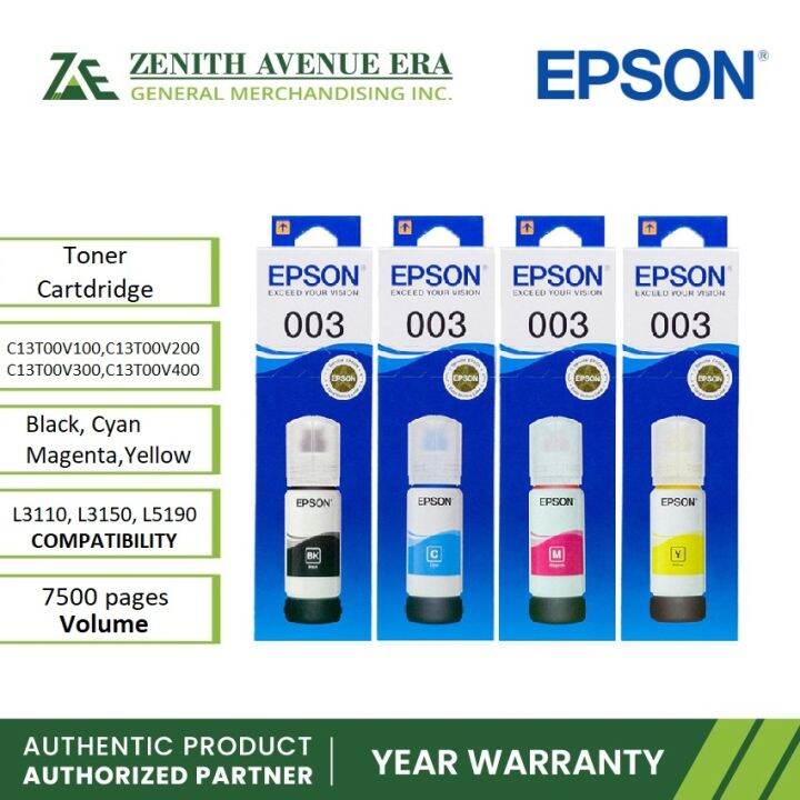 Epson Ink Bottle for L3110 / L3150 70ml 1 Set Lazada PH