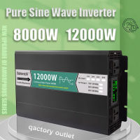 Sieme อินเวอร์เตอร์เพียวไซน์เวฟอินเวอร์เตอร์12V 24V 48V DC ไปยัง AC 110V 220V 8000W 12000W หม้อแปลงแรงดันไฟฟ้าแปลงไฟ LED พลังงานแสงอาทิตย์แบบพกพารับประกัน1ปี