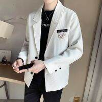 ZZOOI Stylish New Mens Blazer Leisure Style Male All-match Long-sleeved Suits Clothing Jackets Coat Costume Tops Casual Youth