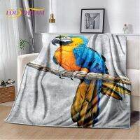 Ready Stock Macaws Colorful Birds Parrot Soft Plush Blanket, Flannel Blanket Throw Blanket for Living Room Bedroom Bed Sofa Picnic Cover Children