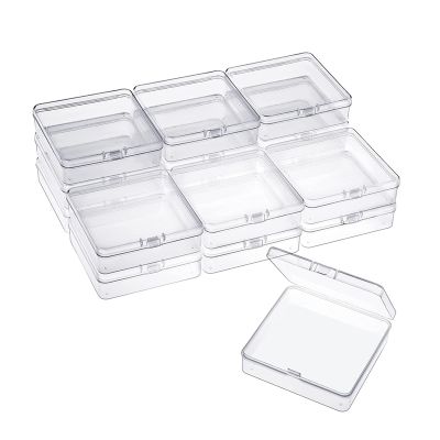 16 Pack Small Containers Clear Plastic Boxes Beads Storage Organizers with Hinged Lids for Small Items, Jewelry, Crafts