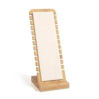 Small Size Bamboo Leather Soft Mat Multiple Necklace Display Stand Necklace Bracelets Chains Organizer Holder for Home