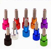 1Pcs Colourful Thumb Screw M4 Aluminum Alloy+Stainless Steel Flat Head Knurled Hand Grip Knob Step Bolts Fasteners