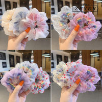 [ACC] เกาหลีเส้นด้าย Rainbow ยางรัดผม Scrunchie หางม้าสาว