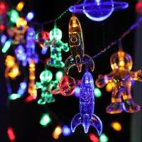 Battery Power LED Spaceman Astronaut Rocket Light String Fairy Garland Lighting String Wedding Party Christmas Room Decoration