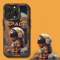 silicone soft case space cute man เคส compatible for iPhone 14 pro max 13 12