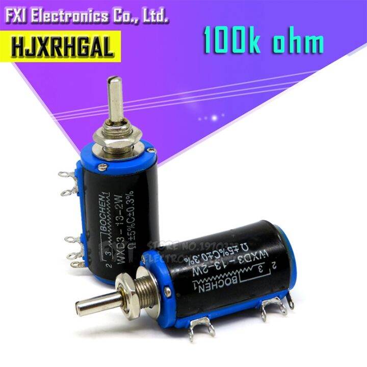 2ชิ้น-wxd3-13-2w-100k-โอห์ม-wxd3-13-2w-โรตารี่โรตารีหลายเทิร์นตัววัดลวดวงจรรวม