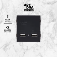 ART DNA รุ่น A77 ดับเบิ้ลเต้ารับสัญญาณยูเอสบี Double USB Charger สีดำ ปลั๊กไฟโมเดิร์น ปลั๊กไฟสวยๆ สวิทซ์ สวยๆ switch design