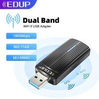 EDUP Wifi6 USB อะแดปเตอร์ Wifi 1800Mbps 2.4Ghz 5.8Ghz ไร้สายเครื่องอุปกรณ์เชื่อมต่อกับ Wifi กิกะเฮิร์ตซ์802.11AX ไร้สาย RTL ชิปการ์ดเครือข่าย Wifi สำหรับแล็ปท็อป Win10 11