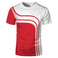 2023 NEW   Online Hot Sale Mens T-Shirts 3D Printing Sports Colorblocking Fashion Round Neck Short Sleeves Summer Explosive Shirts  (Contact online for free design of more styles: patterns, names, logos, etc.)