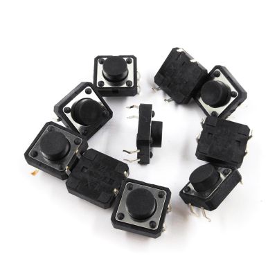 12x12x6 MM DC12V 0.5A 4 Feet Direct Plug in Small Push Button Switch 12x12x6 Copper Foot Toy Switches10PCS/LOT