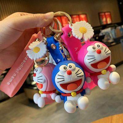 Spot goods Cartoon jingle cat key Stitch keychain cute Doraemon doll small gift key ring ornaments