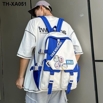 brand shoulder bag male college students ins large-capacity design schoolbag female junior high school campus backpack