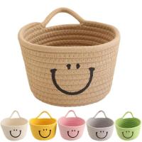 Cotton Rope Hand Woven Small Storage Basket Cotton Rope Storage Desktop Laundry Sundries Make Up Organizer Home Decor graceful