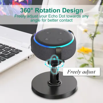 LINGYOU Wall Mount For  Echo Dot 3rd Gen Table Stand For Alexa Echo  Dot 3 Smart Speaker With Screwless Cable Management