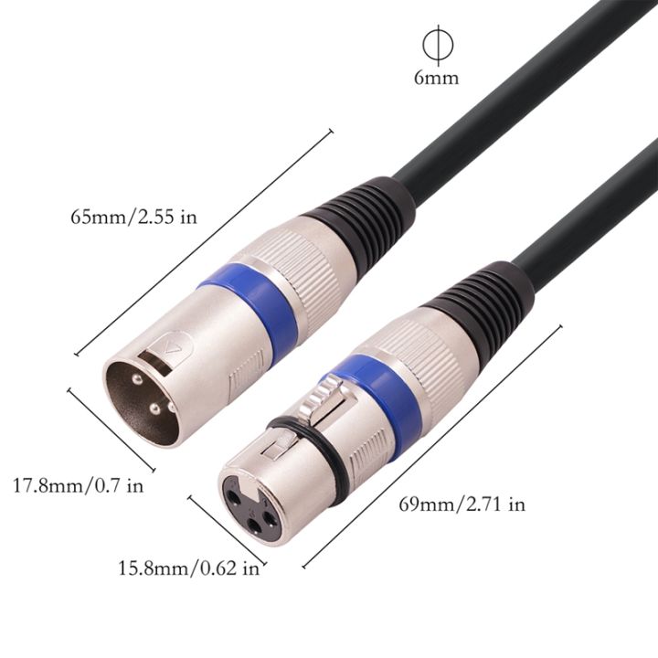5pcs-set-xlr-3-pin-male-to-female-cable-ofc-copper-dual-shielded-for-mic-mixer-amplifier-stage-light