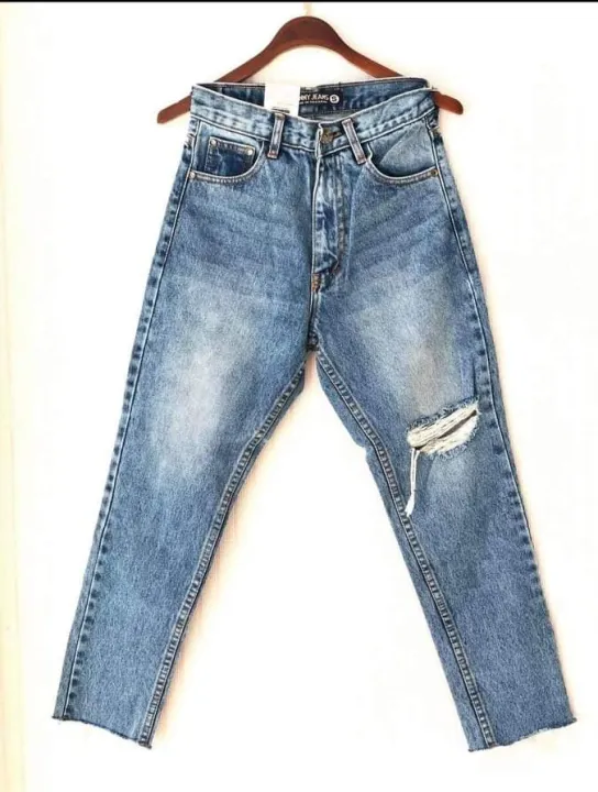 Punny Jean's Brand highwaist pants Knee Cut origanal from bangkok ...