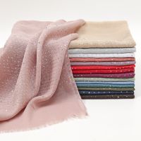 【YF】 Sequins Cotton Viscose Muslim Hijab Scarves Women Long Shawls Solid Headscarf Head Wraps Turban Headband Foulard Bandana