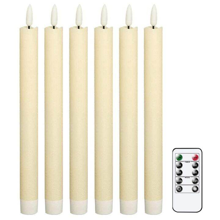 Flameless Taper Candles LED Electronic Long Rod Candle Light with 10 ...