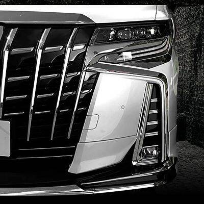 for Toyota Alphard 30 Series Front Bumper Trim Protector Strip Fog Lamp Fog Light Garnish Strip Chrome Decorative Strip