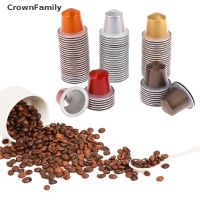 ◈▽ (Crownfamily) Nespresso ถ้วยแคปซูลกาแฟ พร้อมแหวนยาง และสติกเกอร์ซีล 37 มม. 10 ชิ้น