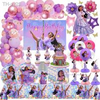 ♠☄ Disney Encanto Isabella Theme Birthday Party Supplies Balloon Cup Plate Kids Girl Birthday Party Decoration Disposable Tableware