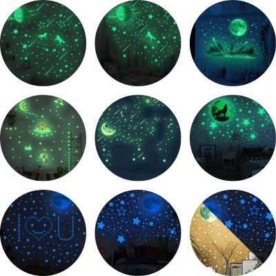 ♈☾♈ 28 Model Luminous3D Stars Glow In The Dark Wall Stickers for Kid Baby Room Bedroom Ceiling Home Decor Fluorescent Star Stickers