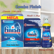 Combo Finish Hộp Classic 110 Viên, Muối 1,5Kg, Bóng 400ml - Chính hãng.