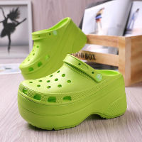 Summer Green Platform High Heels Sandals Non-slip Wedges shoes for Women 10 cm Increase Fashion Garden Shoes