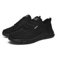 Fashion Mens Sneaker Breathable Running Shoes Non Slip Casual Lightweight Outdoor Sport Jogging Footwear Black Large Size 47