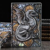 [Hagoya Stationery Stor] 3D Dragon Statuary Notebook Hippocampus Book Fairy Tale Planner A5 Diary Third Dimension Book 22x15cm