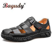 fyjhGenuine Leather Men Sandals Summer Breathable Men Beach sandalias Man Fashion slippers Comfortable Mens Outdoor Casual Sneakers