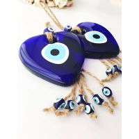 [Foocome]Evil Eye Wall Hanging Love Decor Heart Shaped Eye Glass Evil Eye ของขวัญตาตุรกี Nazar House Protection Macrame Decor