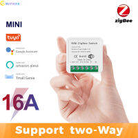 Tuya 16A Mini ZigBee สวิตช์ไฟอัจฉริยะ,โมดูลอัตโนมัติรีโมทคอนโทรล DIY เบรกเกอร์รองรับ2ทางสำหรับ Alexa Google Home