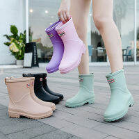 Water Boots Woman Rain Free Shipping Waterproof Ankle Rubber Boots Female Comfort Work Garden Galoshes Rain Shoes Sapato Chuva