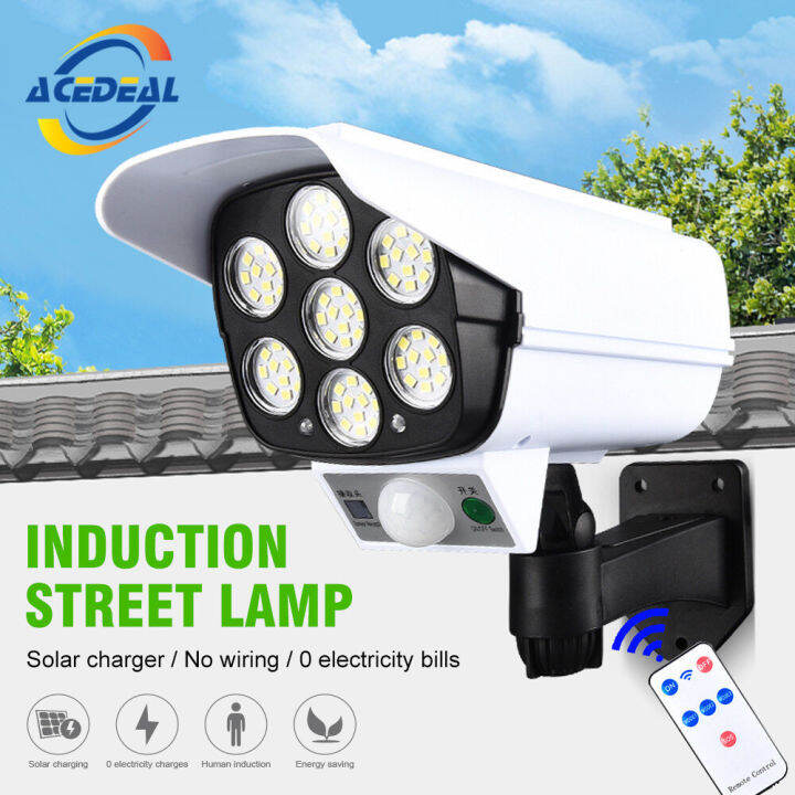 77 LED solar lamp Outdoor simulation monitoring with remote control