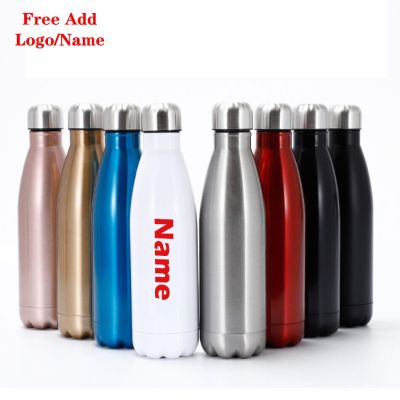 Free Custom Logo Name Double-Wall Insulated Vacuum Flask Stainless Steel Heat Thermos For Sport Water Bottles Portable ThermosesTH